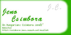jeno csimbora business card